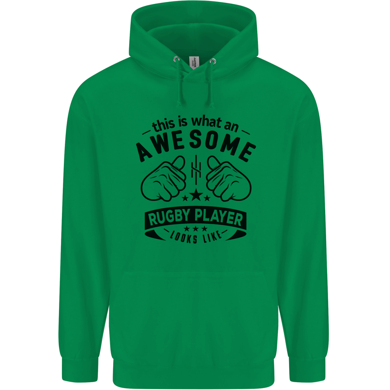 An Awesome Rugby Player Looks Like Union Mens 80% Cotton Hoodie Irish Green
