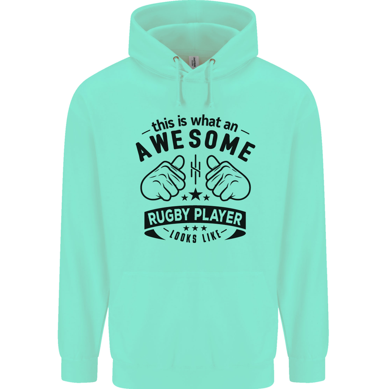 An Awesome Rugby Player Looks Like Union Mens 80% Cotton Hoodie Peppermint