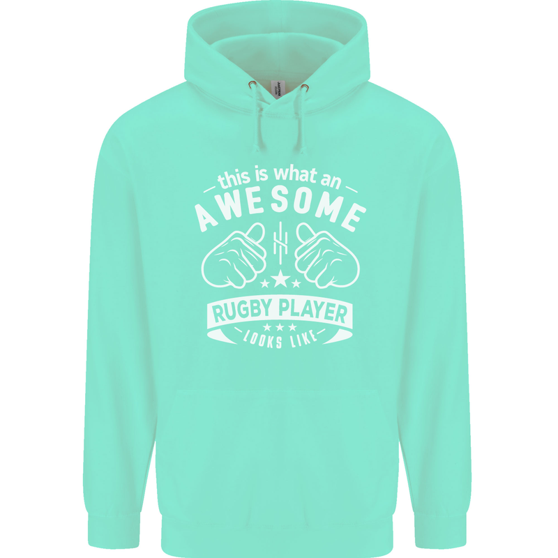 An Awesome Rugby Player Looks Like Union Mens 80% Cotton Hoodie Peppermint