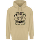 An Awesome Rugby Player Looks Like Union Mens 80% Cotton Hoodie Sand