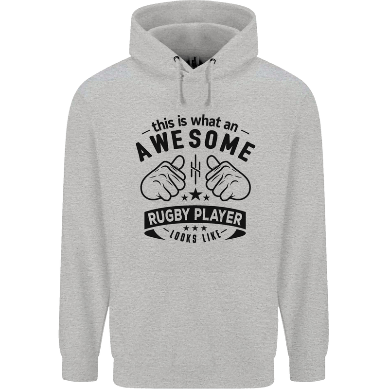 An Awesome Rugby Player Looks Like Union Mens 80% Cotton Hoodie Sports Grey