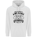 An Awesome Rugby Player Looks Like Union Mens 80% Cotton Hoodie White