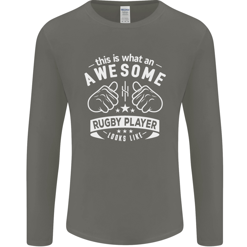 An Awesome Rugby Player Looks Like Union Mens Long Sleeve T-Shirt Charcoal