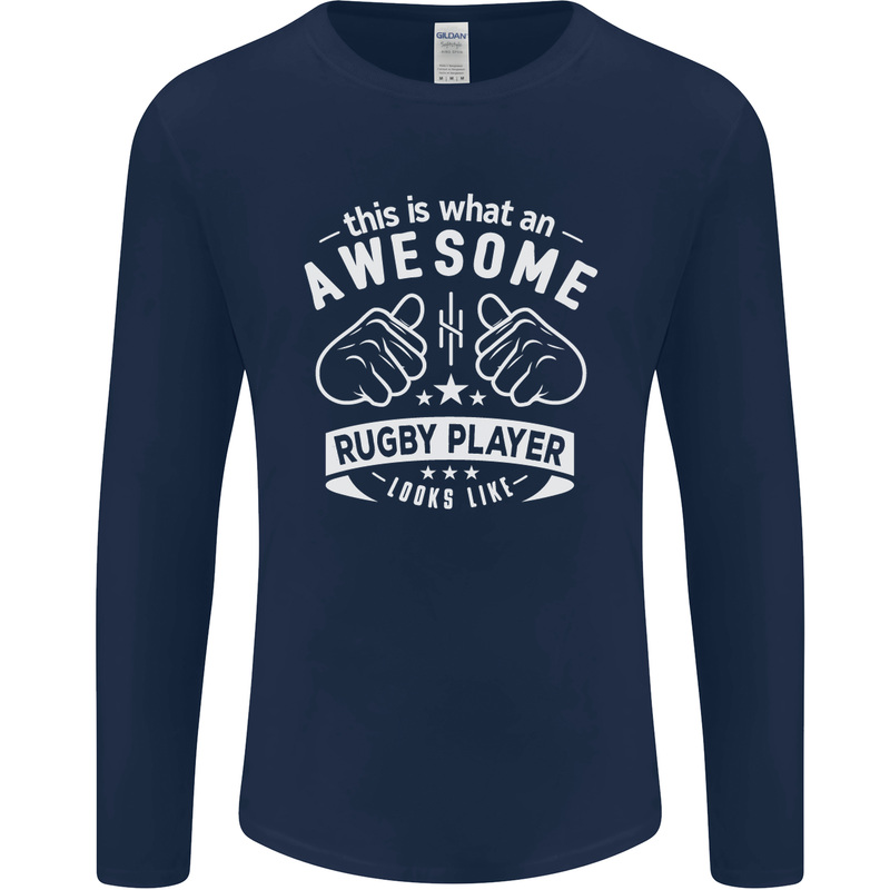 An Awesome Rugby Player Looks Like Union Mens Long Sleeve T-Shirt Navy Blue