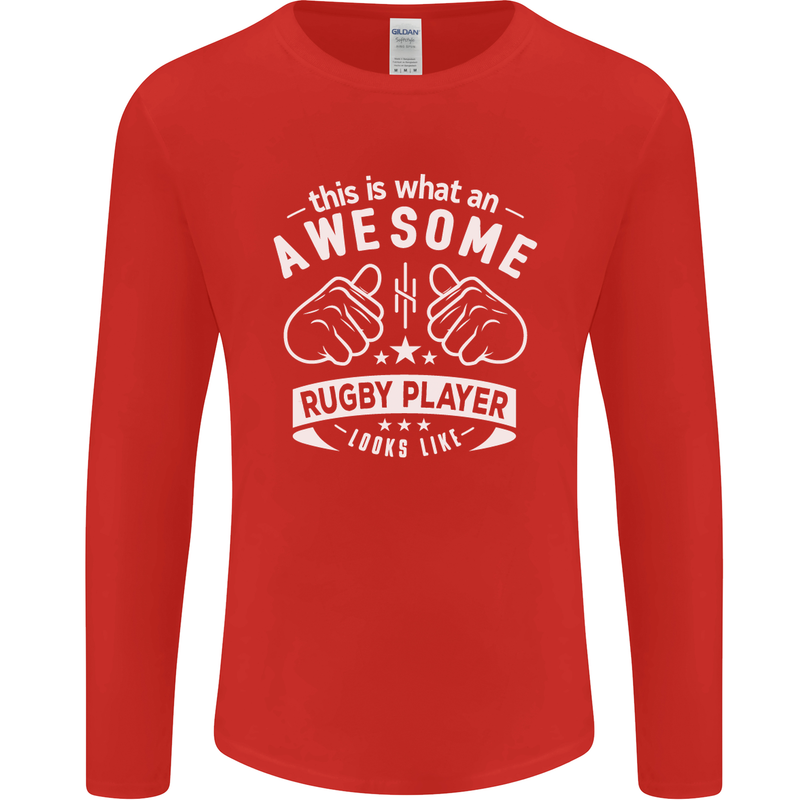 An Awesome Rugby Player Looks Like Union Mens Long Sleeve T-Shirt Red