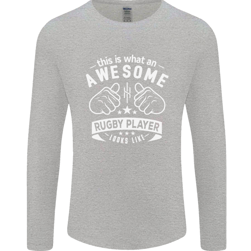 An Awesome Rugby Player Looks Like Union Mens Long Sleeve T-Shirt Sports Grey