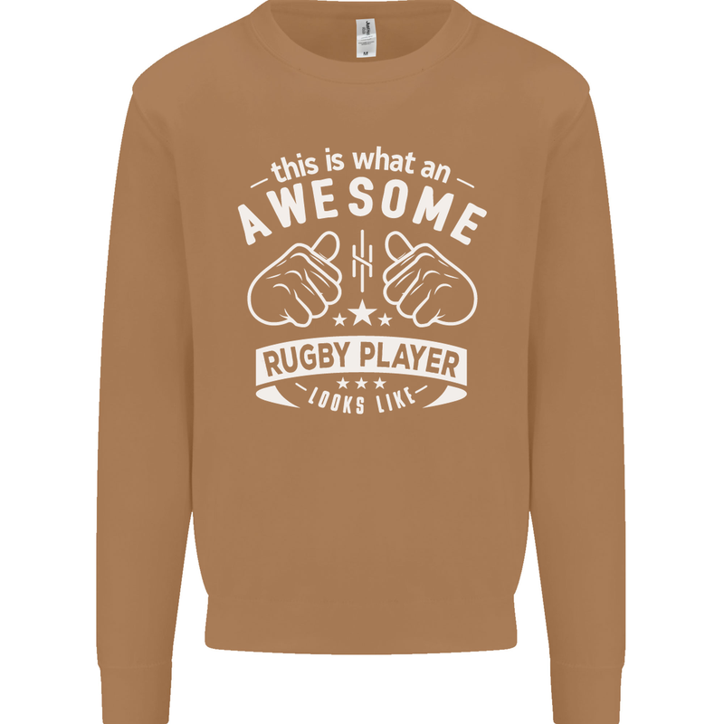An Awesome Rugby Player Looks Like Union Mens Sweatshirt Jumper Caramel Latte