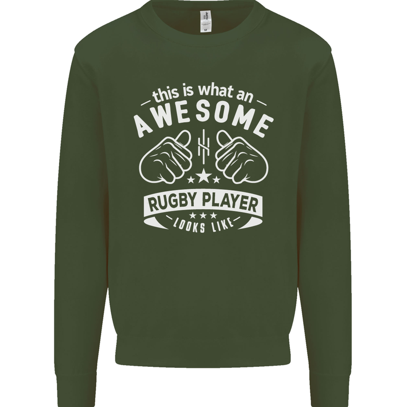 An Awesome Rugby Player Looks Like Union Mens Sweatshirt Jumper Forest Green