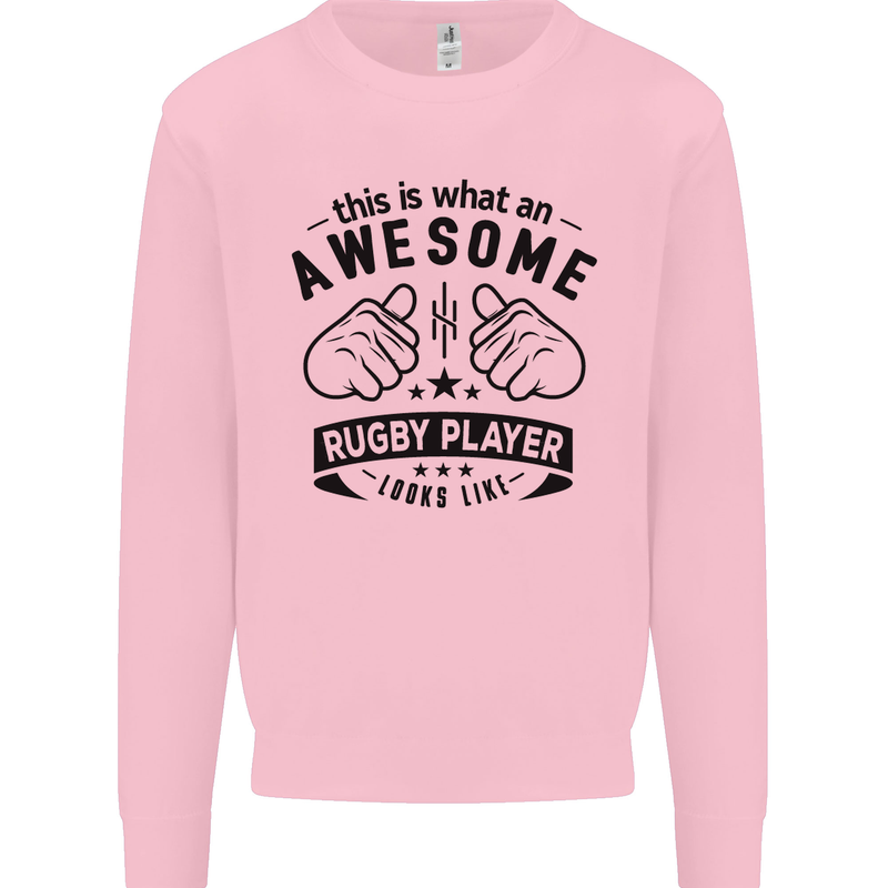 An Awesome Rugby Player Looks Like Union Mens Sweatshirt Jumper Light Pink