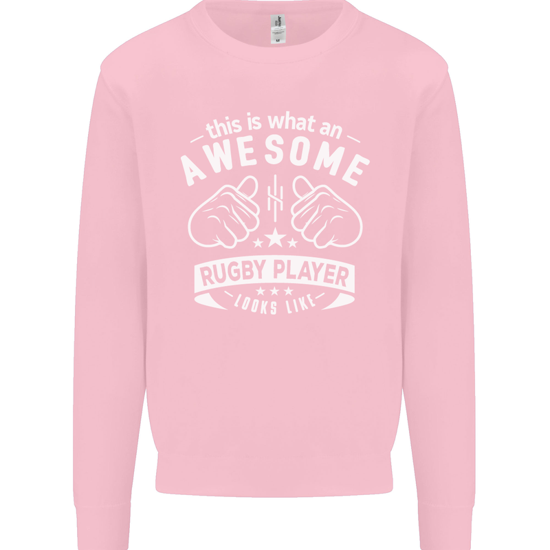 An Awesome Rugby Player Looks Like Union Mens Sweatshirt Jumper Light Pink
