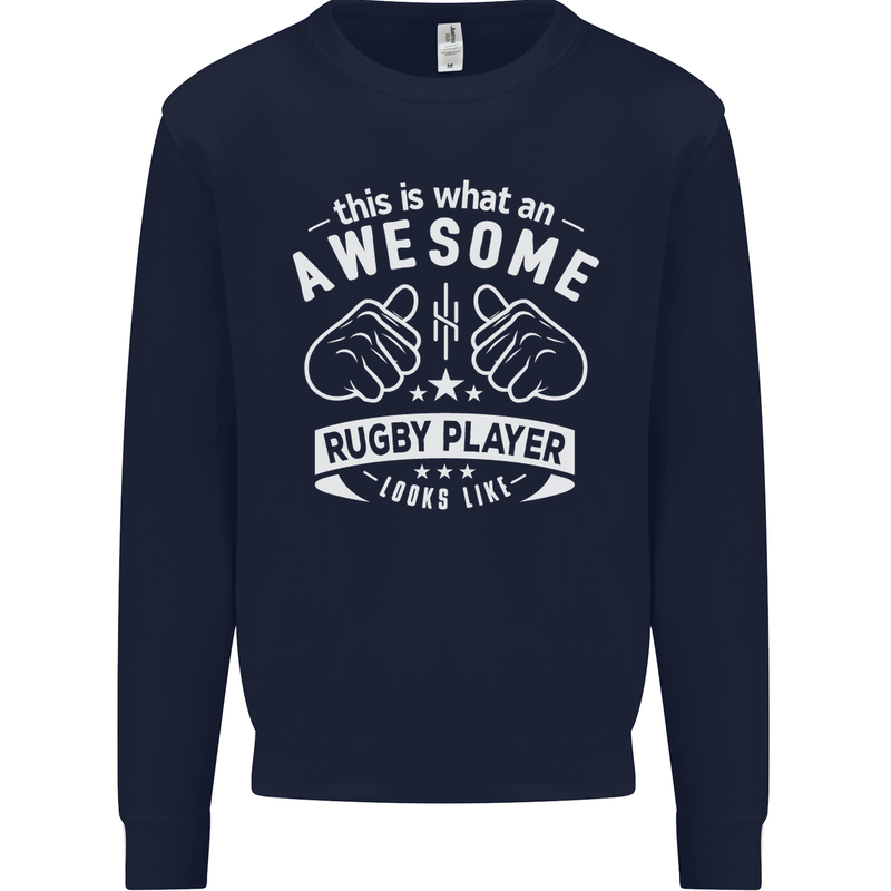 An Awesome Rugby Player Looks Like Union Mens Sweatshirt Jumper Navy Blue