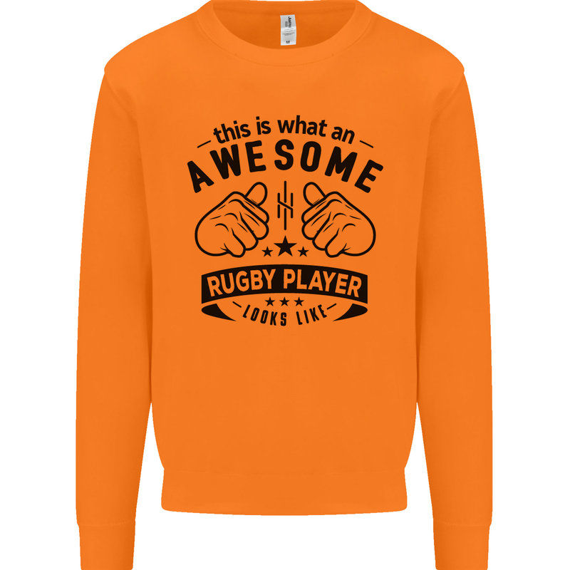 An Awesome Rugby Player Looks Like Union Mens Sweatshirt Jumper Orange