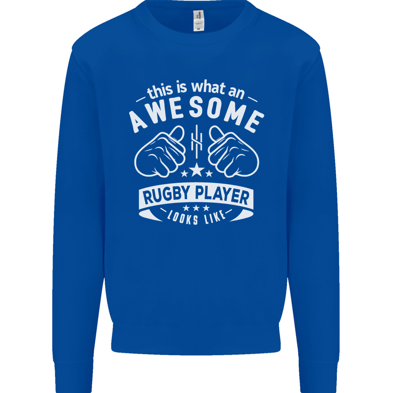 An Awesome Rugby Player Looks Like Union Mens Sweatshirt Jumper Royal Blue