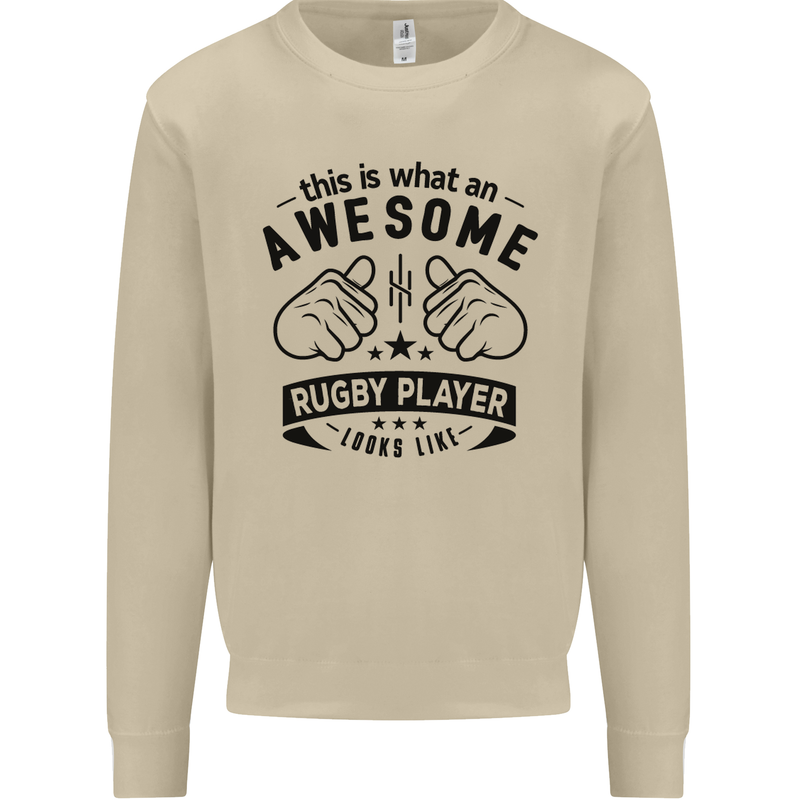 An Awesome Rugby Player Looks Like Union Mens Sweatshirt Jumper Sand