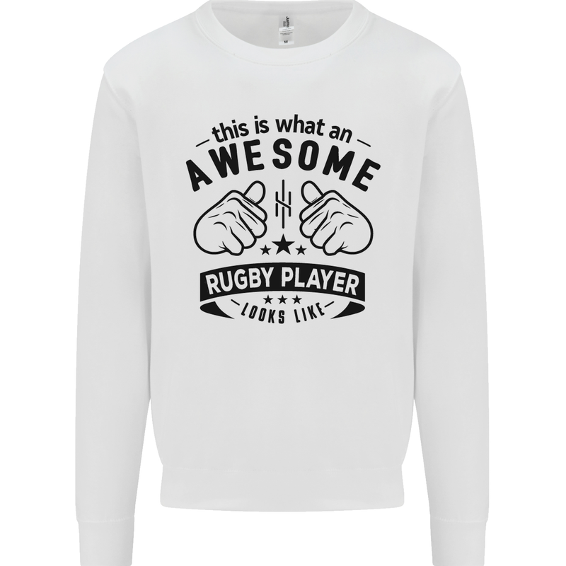 An Awesome Rugby Player Looks Like Union Mens Sweatshirt Jumper White