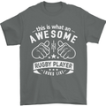 An Awesome Rugby Player Looks Like Union Mens T-Shirt Cotton Gildan Charcoal