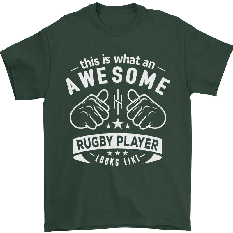 An Awesome Rugby Player Looks Like Union Mens T-Shirt Cotton Gildan Forest Green