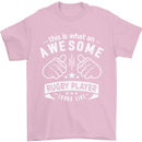 An Awesome Rugby Player Looks Like Union Mens T-Shirt Cotton Gildan Light Pink