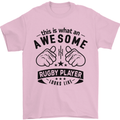 An Awesome Rugby Player Looks Like Union Mens T-Shirt Cotton Gildan Light Pink