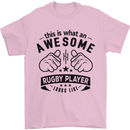 An Awesome Rugby Player Looks Like Union Mens T-Shirt Cotton Gildan Light Pink