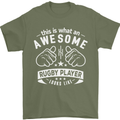 An Awesome Rugby Player Looks Like Union Mens T-Shirt Cotton Gildan Military Green