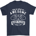 An Awesome Rugby Player Looks Like Union Mens T-Shirt Cotton Gildan Navy Blue
