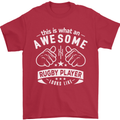 An Awesome Rugby Player Looks Like Union Mens T-Shirt Cotton Gildan Red