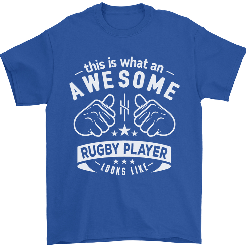 An Awesome Rugby Player Looks Like Union Mens T-Shirt Cotton Gildan Royal Blue