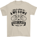 An Awesome Rugby Player Looks Like Union Mens T-Shirt Cotton Gildan Sand