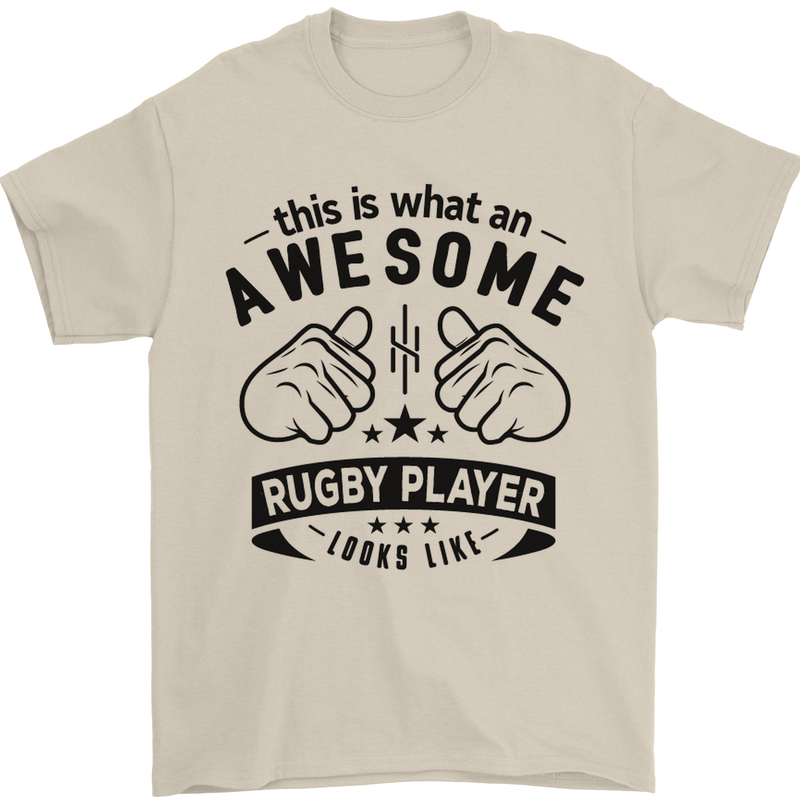 An Awesome Rugby Player Looks Like Union Mens T-Shirt Cotton Gildan Sand