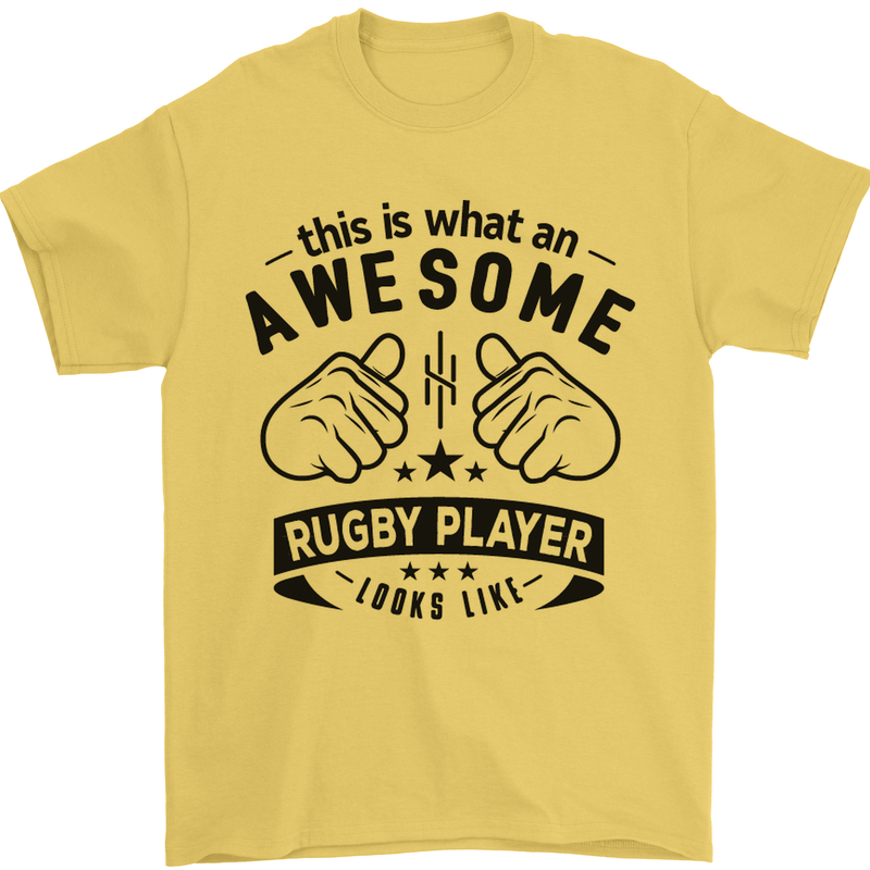 An Awesome Rugby Player Looks Like Union Mens T-Shirt Cotton Gildan Yellow
