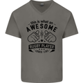 An Awesome Rugby Player Looks Like Union Mens V-Neck Cotton T-Shirt Charcoal