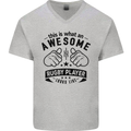 An Awesome Rugby Player Looks Like Union Mens V-Neck Cotton T-Shirt Sports Grey