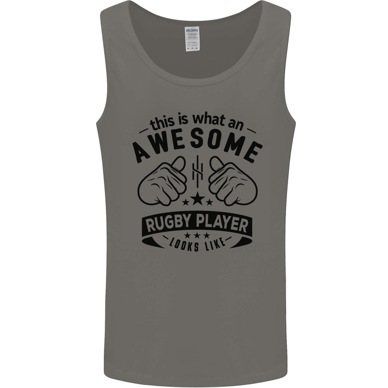 An Awesome Rugby Player Looks Like Union Mens Vest Tank Top Charcoal