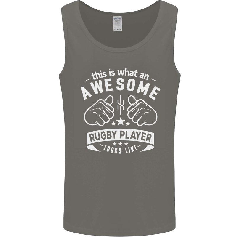 An Awesome Rugby Player Looks Like Union Mens Vest Tank Top Charcoal