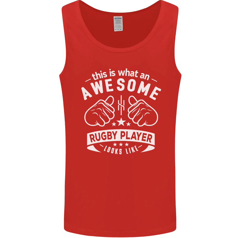 An Awesome Rugby Player Looks Like Union Mens Vest Tank Top Red