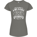 An Awesome Rugby Player Looks Like Union Womens Petite Cut T-Shirt Charcoal