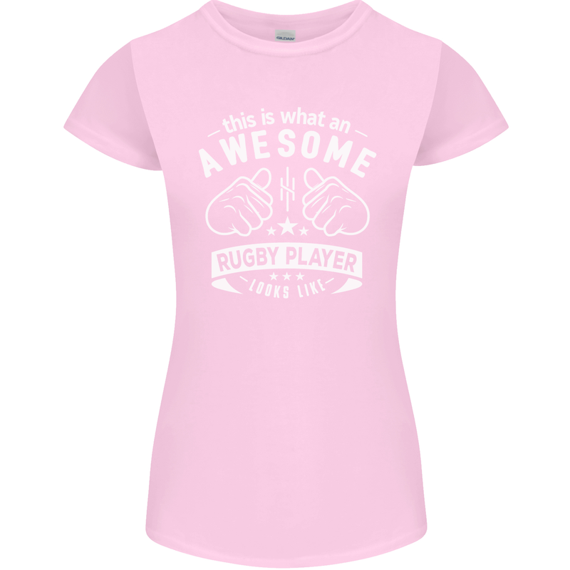 An Awesome Rugby Player Looks Like Union Womens Petite Cut T-Shirt Light Pink