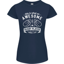 An Awesome Rugby Player Looks Like Union Womens Petite Cut T-Shirt Navy Blue
