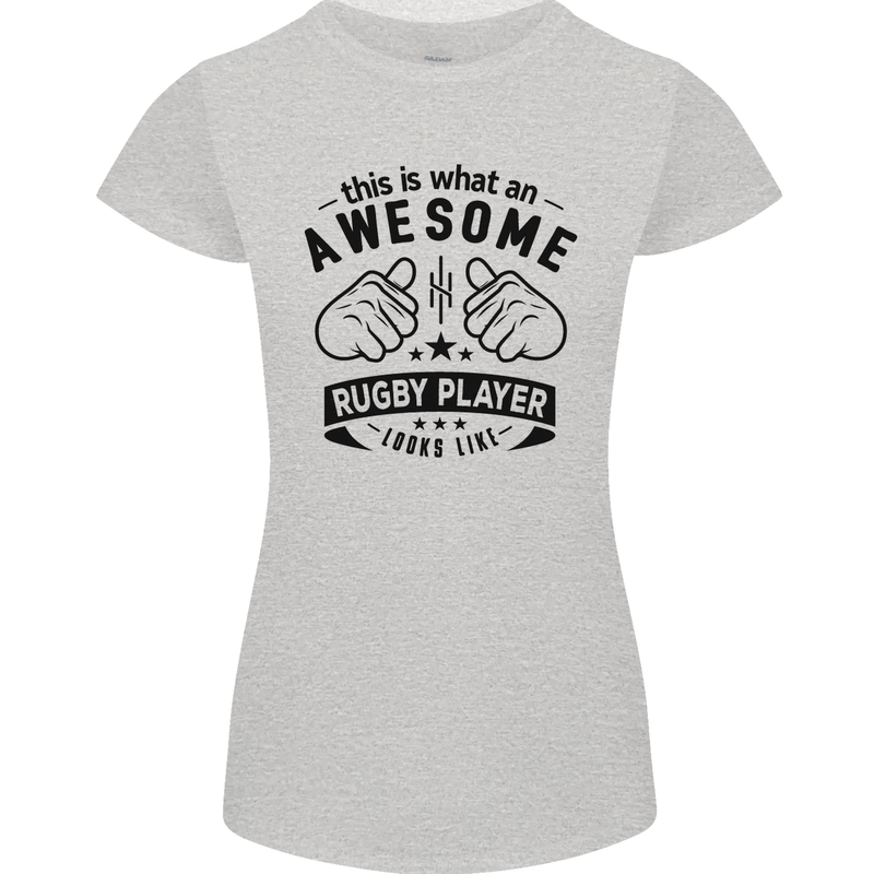 An Awesome Rugby Player Looks Like Union Womens Petite Cut T-Shirt Sports Grey