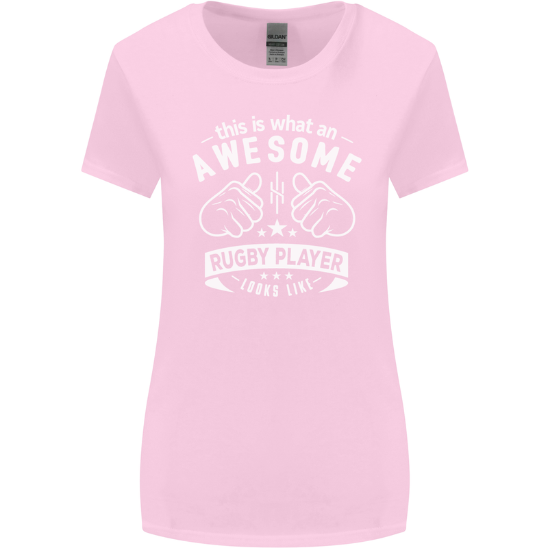 An Awesome Rugby Player Looks Like Union Womens Wider Cut T-Shirt Light Pink