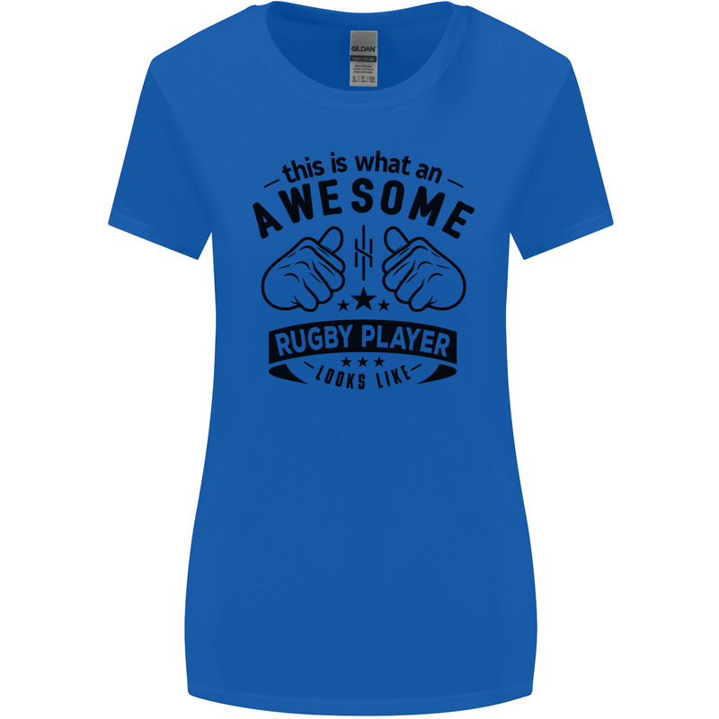An Awesome Rugby Player Looks Like Union Womens Wider Cut T-Shirt Royal Blue