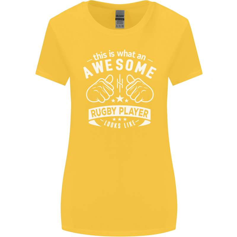 An Awesome Rugby Player Looks Like Union Womens Wider Cut T-Shirt Yellow