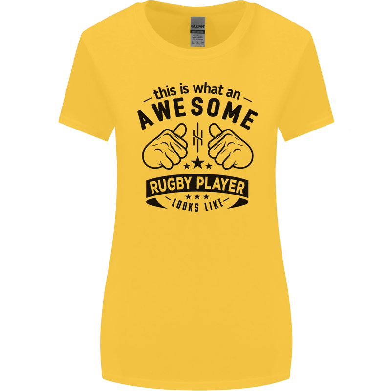 An Awesome Rugby Player Looks Like Union Womens Wider Cut T-Shirt Yellow