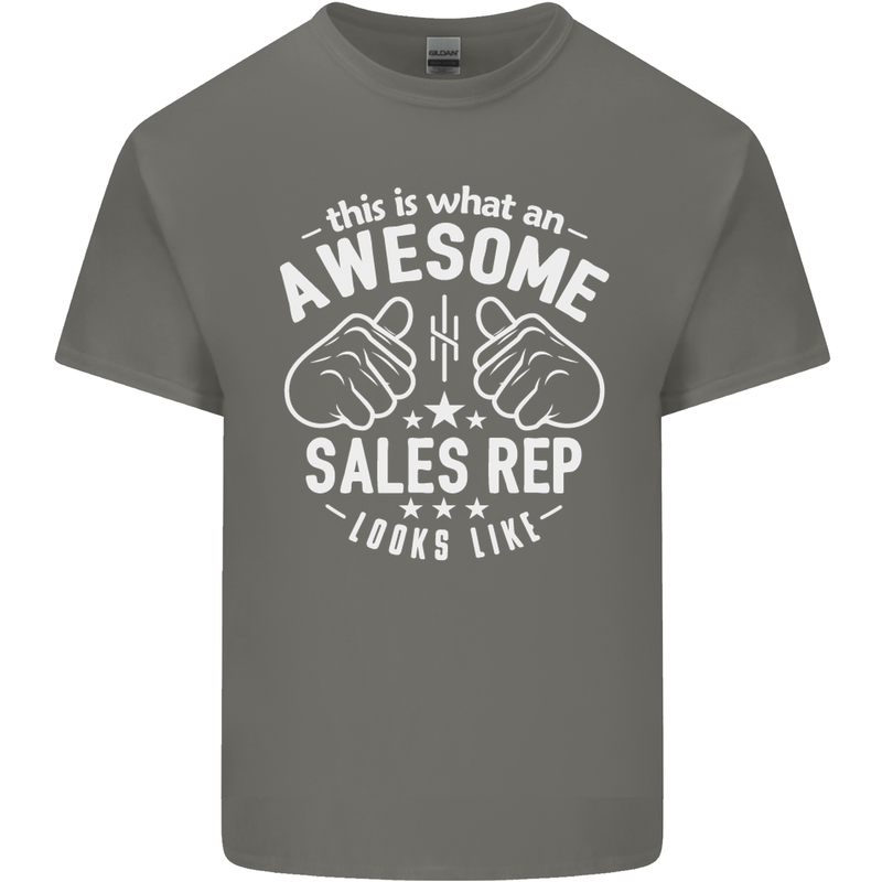 An Awesome Sales Rep Looks Like Mens Cotton T-Shirt Tee Top Charcoal
