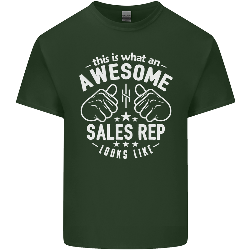 An Awesome Sales Rep Looks Like Mens Cotton T-Shirt Tee Top Forest Green