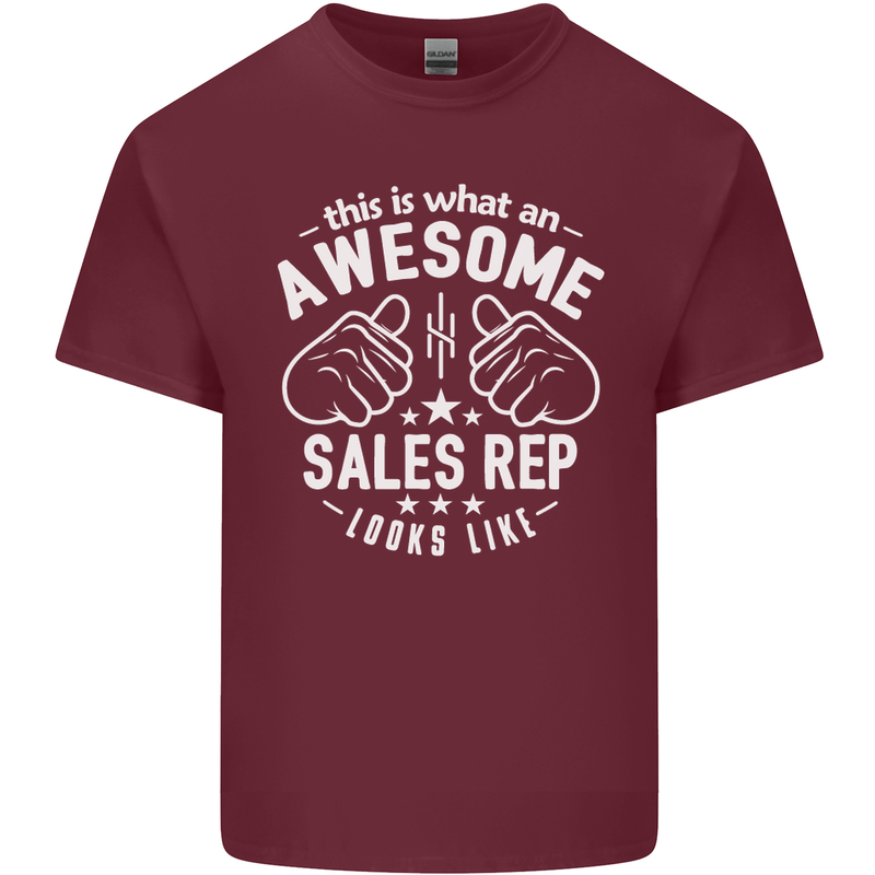 An Awesome Sales Rep Looks Like Mens Cotton T-Shirt Tee Top Maroon