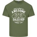 An Awesome Sales Rep Looks Like Mens Cotton T-Shirt Tee Top Military Green
