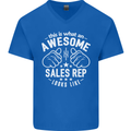 An Awesome Sales Rep Looks Like Mens V-Neck Cotton T-Shirt Royal Blue
