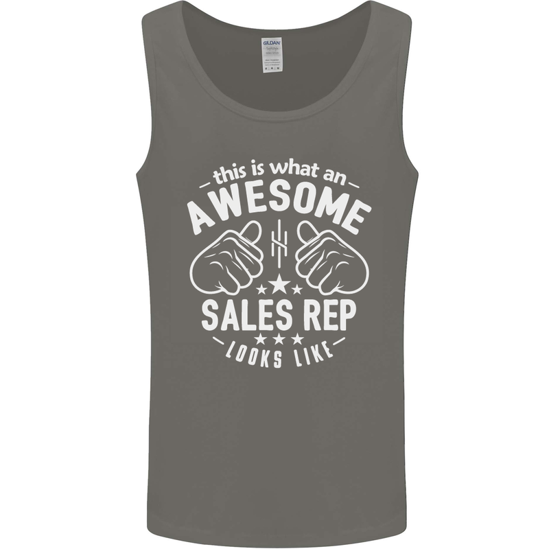 An Awesome Sales Rep Looks Like Mens Vest Tank Top Charcoal